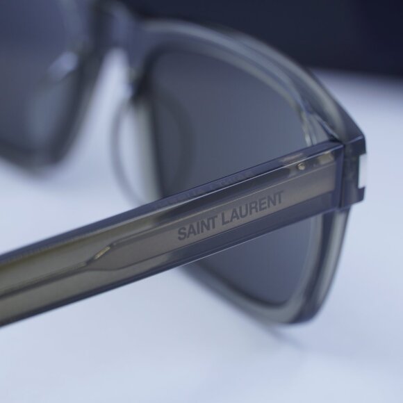 Saint Laurent SL662 003 Rectangle Sunglasses - Brown\Grey - Picture 5 of 9
